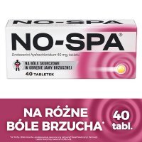 NO-SPA 40 tabletek, ból, kamica dróg moczowych, skurcze