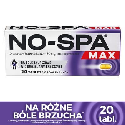 NO-SPA MAX 80 mg 20 tabletek na różne bóle brzucha