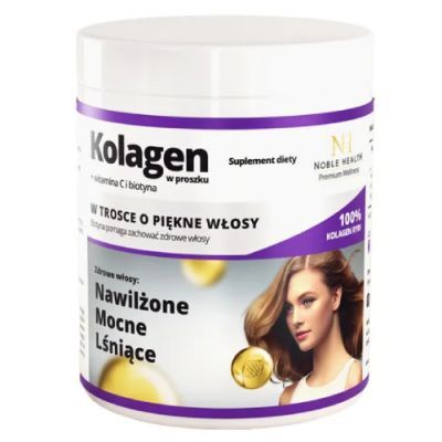 Noble Health Kolagen + witamina C i biotyna w proszku, 100 g