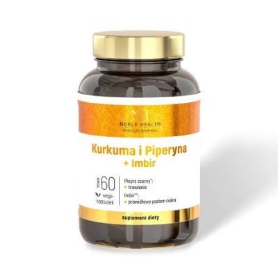 NOBLE HEALTH Kurkuma i Piperyna + Imbir, 60 kaps.