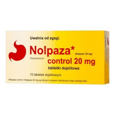 Nolpaza Control 20 mg, 14 tabletek dojelitowych - lek na zgagę