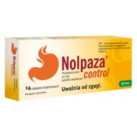NOLPAZA CONTROL 20mg 14 tabletek refluks, zgaga, wrzody, nadkwaśność