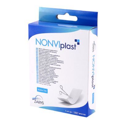 NONVIplast Plaster włókninowy z opatrunkiem 6cm x 1m