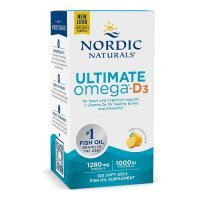NORDIC NATURALS Ultimate Omega z witaminą D3 1280 mg smak cytrynowy 120 kapsułek