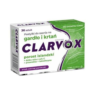 NORIS PHARMA Clarvox pastylki do ssania - smak porzeczkowy, 36 szt.