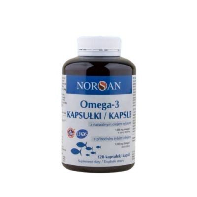 Norsan Omega-3 z naturalnym olejem rybnym (1500 mg), 120 kapsułek