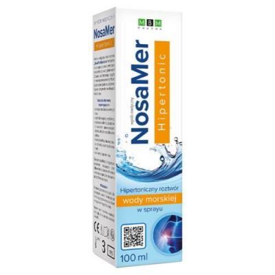NosaMer Hipertonic Hipertoniczny roztwór wody morskiej w sprayu, 100 ml KRÓTKA DATA 31.10.2026