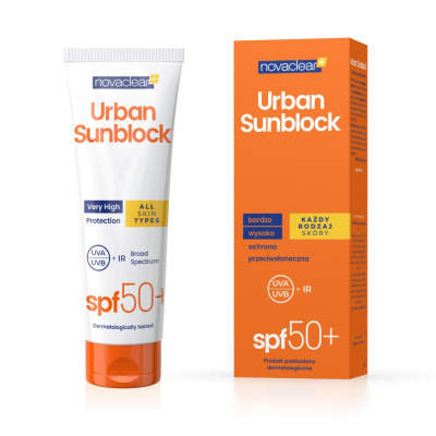 Novaclear Urban Sunblock Krem z filtrem SPF 50+ do twarzy i ciała, 125 ml