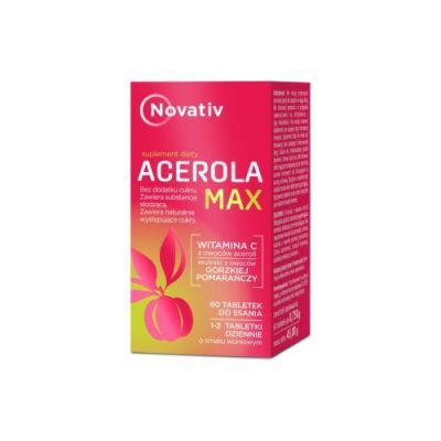 Novativ Acerola Max, 60tabl. do ssania KRÓTKA DATA 19.11.2026