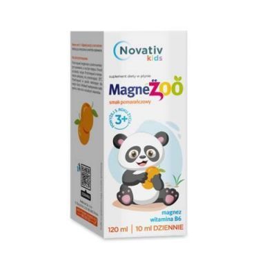Novativ kids Magnezoo płyn o smaku pomarańczowym, 120 ml  KRÓTKA DATA 30.09.2026