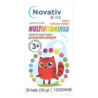 Novativ Kids Multivitaminka tabletki do ssania o smaku pomarańczowym, 30 tabl.