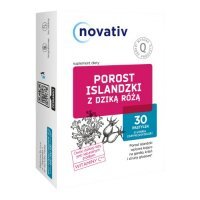 NOVATIV POROST ISLANDZKI z dziką różą o smaku porzeczkowym 30 pastylek do ssania