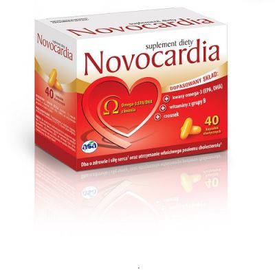 NOVOCARDIA 40 kapsułek serce, cholesterol, kwasy omega-3
