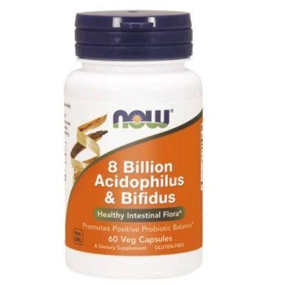 NOW 8 Bilion Acidophilus & Bifidus, 60 vege kaps.
