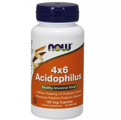 NOW FOODS Acidophilus 4 x 6 Probiotyk 4 Billion 120 kapsułek