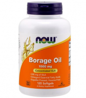 NOW FOODS Borage oil Olej z ogórecznika 120 kapsułek DATA WAŻNOŚCI 30.07.2024