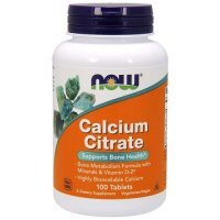 NOW FOODS Calcium Citrate – Cytrynian wapnia + Minerały 100 tabletek wegetariańskich