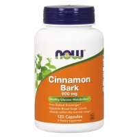 NOW FOODS Cinnamon Bark - Kora Cynamonowa 600 mg, 120 kapsułek