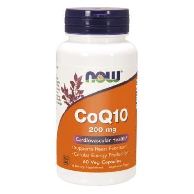 NOW FOODS CoQ10 200mg koenzym Q10, 60 kaps.