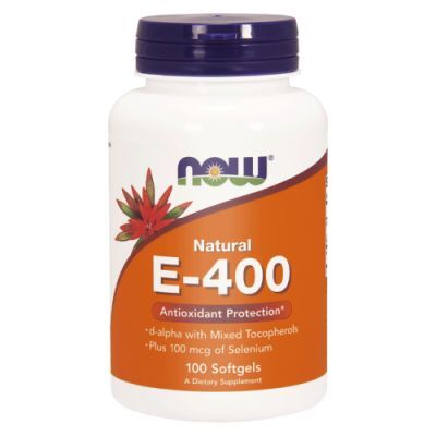 NOW FOODS E-400 Natural With Mixed Tocopherols Witamina E 400 mieszanka tokoferoli 100 kapsułek