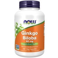 NOW FOODS Ginkgo Biloba 60 mg 240 kapsułek