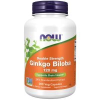 NOW FOODS Ginkgo Biloba Miłorząb japoński 120mg, 200kaps.