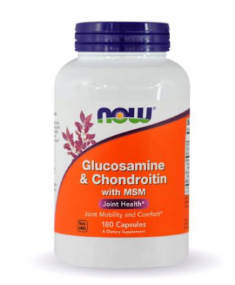 NOW FOODS Glucosamine & Chondroitin with MSM (Glukozamina Chondroityna MSM) 180 kapsułek