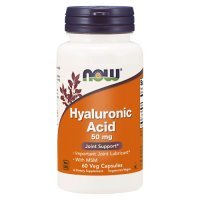 Now Foods Kwas Hialuronowy 50 mg z MSM, 60 kaps.