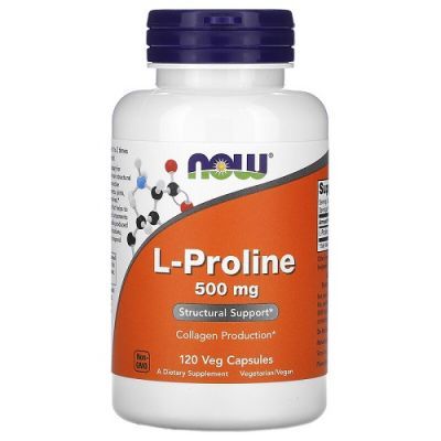 NOW FOODS L-proline 50 mg 120 kapsułek