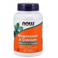 NOW FOODS Magnesium &amp; Calcium &amp; D3 &amp; Cynk 100 tabletek