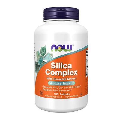Now Foods Silica Complex Krzem włosy skóra paznokcie 500 mg, 180 tabl.