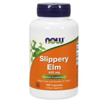 Now Foods Slippery Elm - Wiąz Czerwony 400 mg, 100 kaps.
