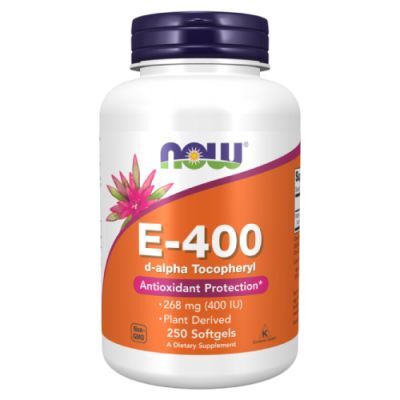 NOW FOODS Witamina E-400 D-alfa Tocopheryl, 250 kaps.