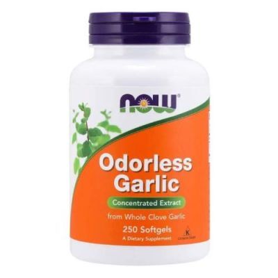 NOW Garlic Odorless Czosnek Bezzapachowy, 250 kapsułek