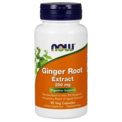 NOW Ginger Root Extract Wyciąg z korzenia imbiru 250mg, 90 kapsułek