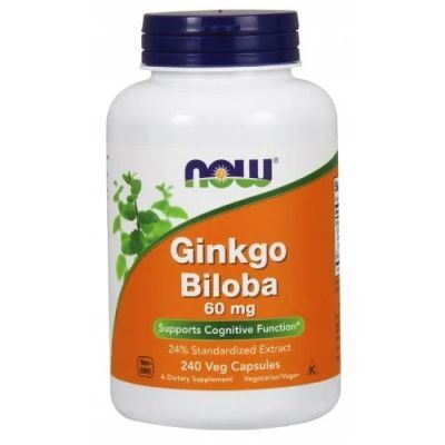 NOW Ginkgo Biloba 60mg, 240 kapsułek KRÓTKA DATA 31.12.2026