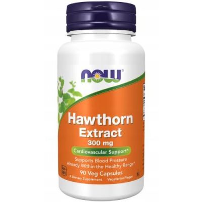 NOW Hawthorn Extract Wyciąg z głogu 300mg, 90 kapsułek