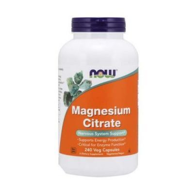 NOW Magnesium Citrate 400mg, 240 kapsułek