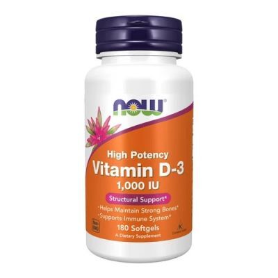 NOW Vitamin D-3 1000, 180 kaps.
