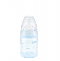 NUK FIRST CHOICE+ Butelka z PP 150 ml ze smoczkiem silikonowym 0-6 miesięcy BABY BLUE (743.734)