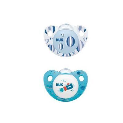 NUK Smoczek silikonowy anatomiczny Trendline 0-6m Boy, 2 szt.
