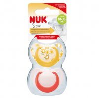 NUK STAR Silikonowy smoczek uspokajający 18-36 miesięcy dla chłopca 2 sztuki (739.745A)