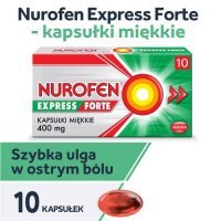 Nurofen Express Forte - 10 kapsułek KRÓTKA DATA 31.10.2026