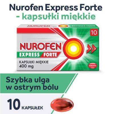 Nurofen Express Forte - 10 kapsułek KRÓTKA DATA 31.10.2026