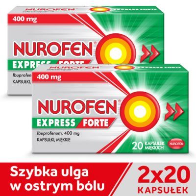 2 x NUROFEN EXPRESS FORTE 400 mg 20 kapsułek