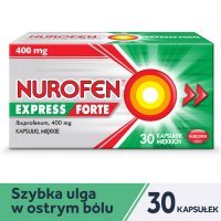 NUROFEN EXPRESS FORTE 400 mg 30 kapsułek, ból, gorączka