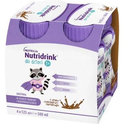 Nutridrink dla dzieci smak czekoladowo karmelowy, 4 x 125 ml