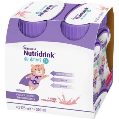 Nutridrink dla dzieci smak truskawkowy, 4 x 125 ml