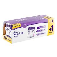 NUTRIDRINK PROTEIN Multipack 12szt: płyn o smaku ow. leśnych 8x125 ml+neutralny 4x125 ml