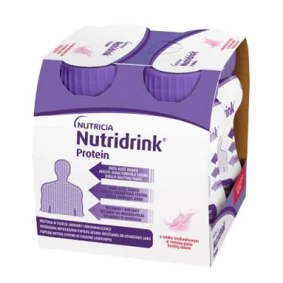 Nutridrink Protein truskawka, 4 x 125 ml  KRÓTKA DATA 22.11.2026